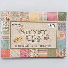 The Paper Studio SWEET PEA 80 Paper Pack Premium Cardstock 4.5"x6.5" 20 Designs