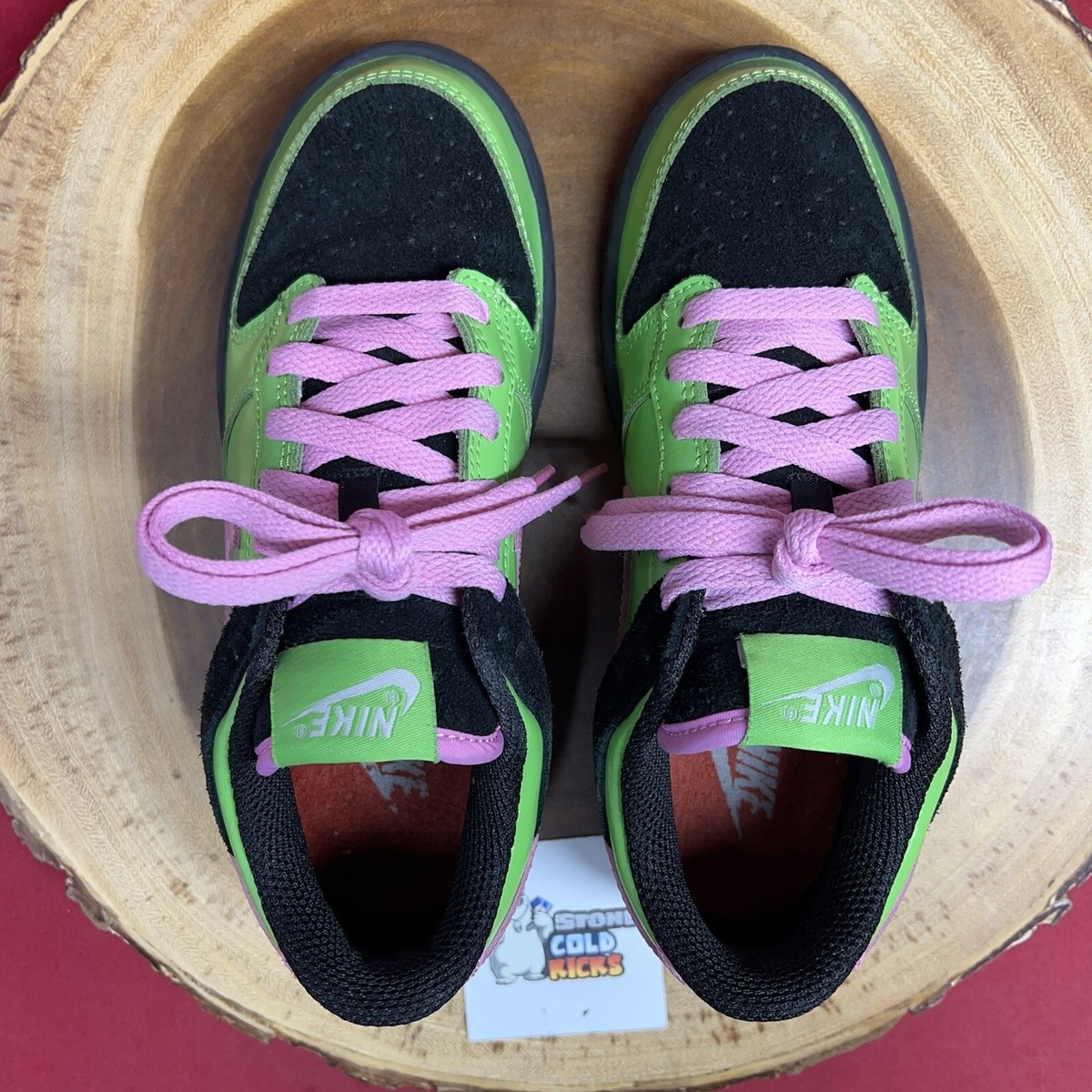 NikeiD Nike Dunk Low Pro Pink Green Frankenstein Size 5 312221-994