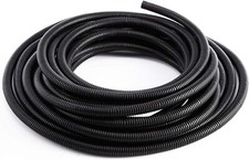 10M Long Corrugated Bellow Pipe PP Conduit Tube for Electric Wiring Black 28.5mm