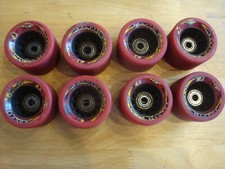 Krypto Rage XT -Speed Skate Wheels with Bearings- Set of 8, Red
