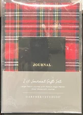 Gartner Studios Journal Gift Set, 2ct, Red Plaid Flannel W/Small BookCloth Journ