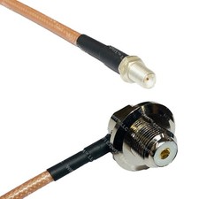 RG400 SMA FEMALE to UHF Female Angle Bulkhead RF Cable FAST-SHIP LOT