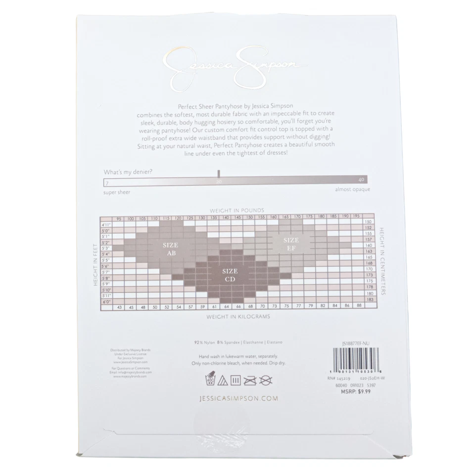 Medias transparentes lisas Jessica Simpson Control Top 2 pares nude talla EF Foto 4 de 4