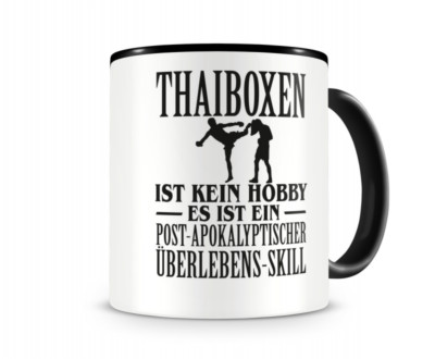 Samunshi Thaiboxen ist kein Hobby Tasse  2 Farben H:95mm / D:82mm