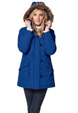 Ellos Women's Plus Size Faux Fur Trim Parka