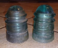 Hemingray No. 12 Glass Insulator Made in USA Lot Of 2 Electrical Telephone Lines