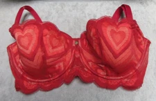 ADORE ME   LIGHTLY PADDED    BRA  SIZE 32DD  -  HEART DESIGN - NWT