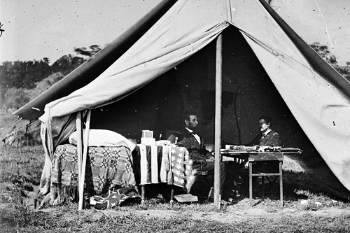 New 5x7 Civil War Photo: Abraham Lincoln & McClellan at Antietam - Sharpsburg