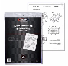 (100) BCW Document Sleeves 8 1/2" x 11" For Archival Protection and Storage