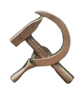 Hammer and Sickle Handmade From English Pewter Lapel Pin Badge