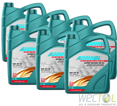 28 Liter Addinol SUPER Racing 5W-50 Motoröl für viele VW MB BMW Opel 7x4 Liter