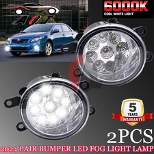 Pair Front Led Fog Lights Kit For Toyota Yaris Camry Corolla Sienna 4 Runner Sr5