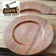 Wooden Round Plates Fruit, Cake, Tea, Coffee, Dessert Dish Food Serving Tray 