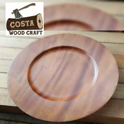Wooden Round Plates Fruit, Cake, Tea, Coffee, Dessert Dish Food Serving Tray 