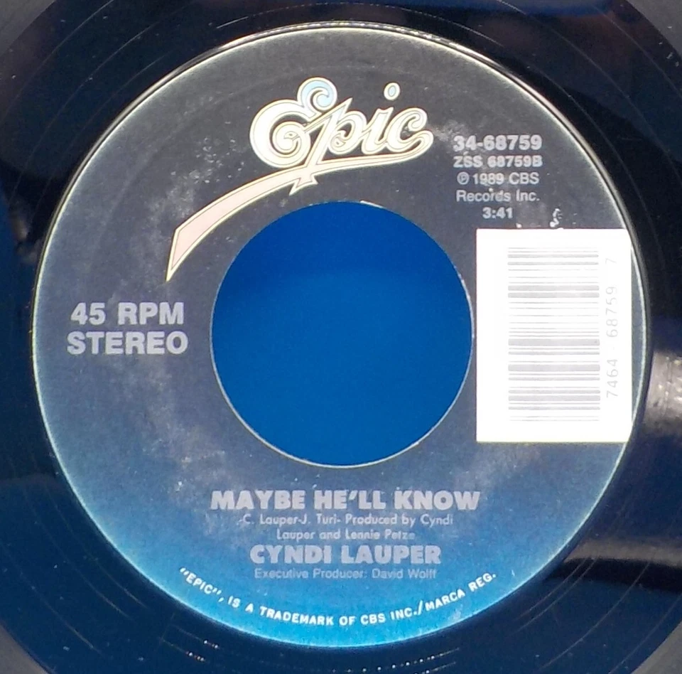 Cyndi Lauper 45 I Drove All Night / Maybe He'll Know VG++ D3 - Imagem 2 de 2