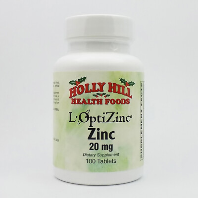 Holly Hill Health Foods, Zinc 20 MG, 100 Tablets