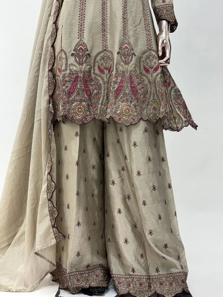 Paquistaní Salwar Kameez Listo Para Usar Trajes Indio Boda Fiesta Diseñador Vestido Foto 3 de 4