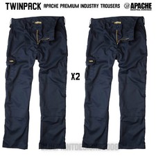 Apache Navy Blue Industry Combat Cargo Work Wear Trousers TWINPACK ALL SIZES