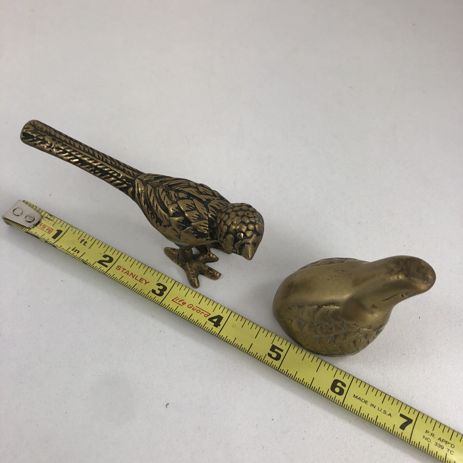 Pair Vintage Miniature Brass bird Figurine Mini Statue Paperweights eBay
