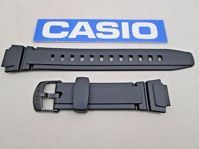 Genuine Casio AQ-180W W-213 black resin rubber watch band strap 14mm lug