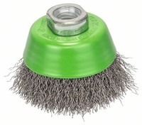 Bosch TopfbüRste, Edelstahl, Gewellter Draht, 65 Mm, 0,3 Mm, 12500 U/ Min, M 14