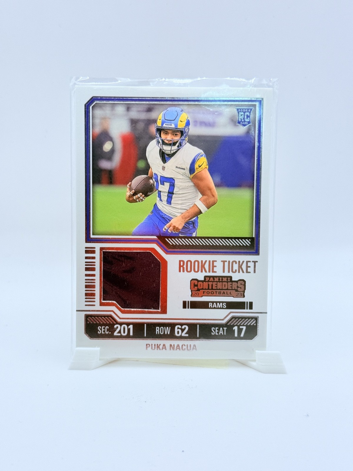 2023 Panini Contenders - Rookie Ticket Swatches Puka Nacua #TS13 (MEM, RC)