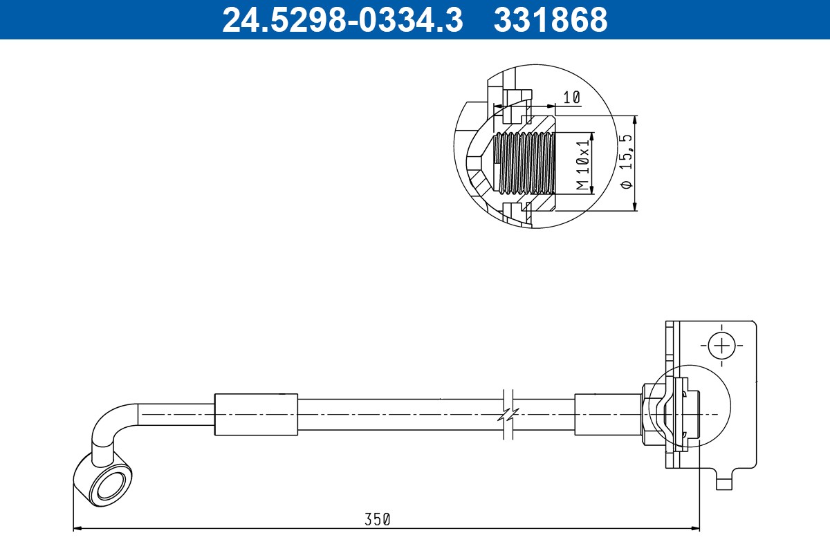 Fits ATE 24.5298-0334.3 BRAKE HOSE