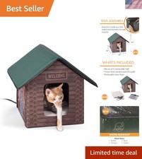 Insulated Outdoor Cat House for Winter - Safety Listed, Easy Assembly, 19x22x17