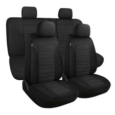 Car Seat Covers 3D Air Mesh, Breathable Cloth Front and Rear Full Set BLACK