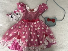 Lote Guantes de Vestido Cartera Disney Store Minnie Mouse Rosa Blanco Disfraz Talla S 5-6