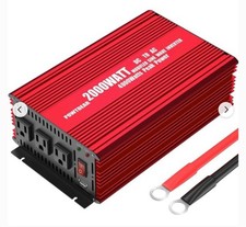 POWTDEAR Power Inverter 2000 Watt DC 12V to 110V AC 2.4A USB 3 AC Outlets
