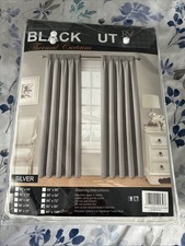 Riccardo Valeria Thermal Blackout Curtains 90"x90"  Silver