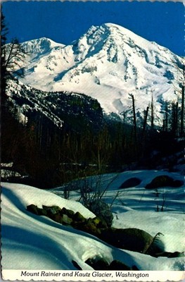 Vintage Postcard Mount Rainier and Kautz Glacier Scenic Washington