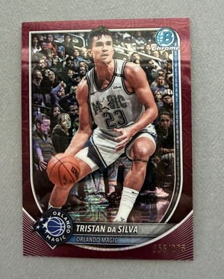 2025-26 Bowman Chrome Tristan Da Silva Burgundy Mojo Refractor #'d /275