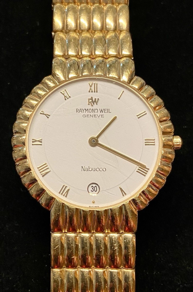 RAYMOND WEIL Nabucco ゴールド腕時計 Raymond Weil Nabucco 4805 Men's Quartz Watch 32mm 18K Gold Plated