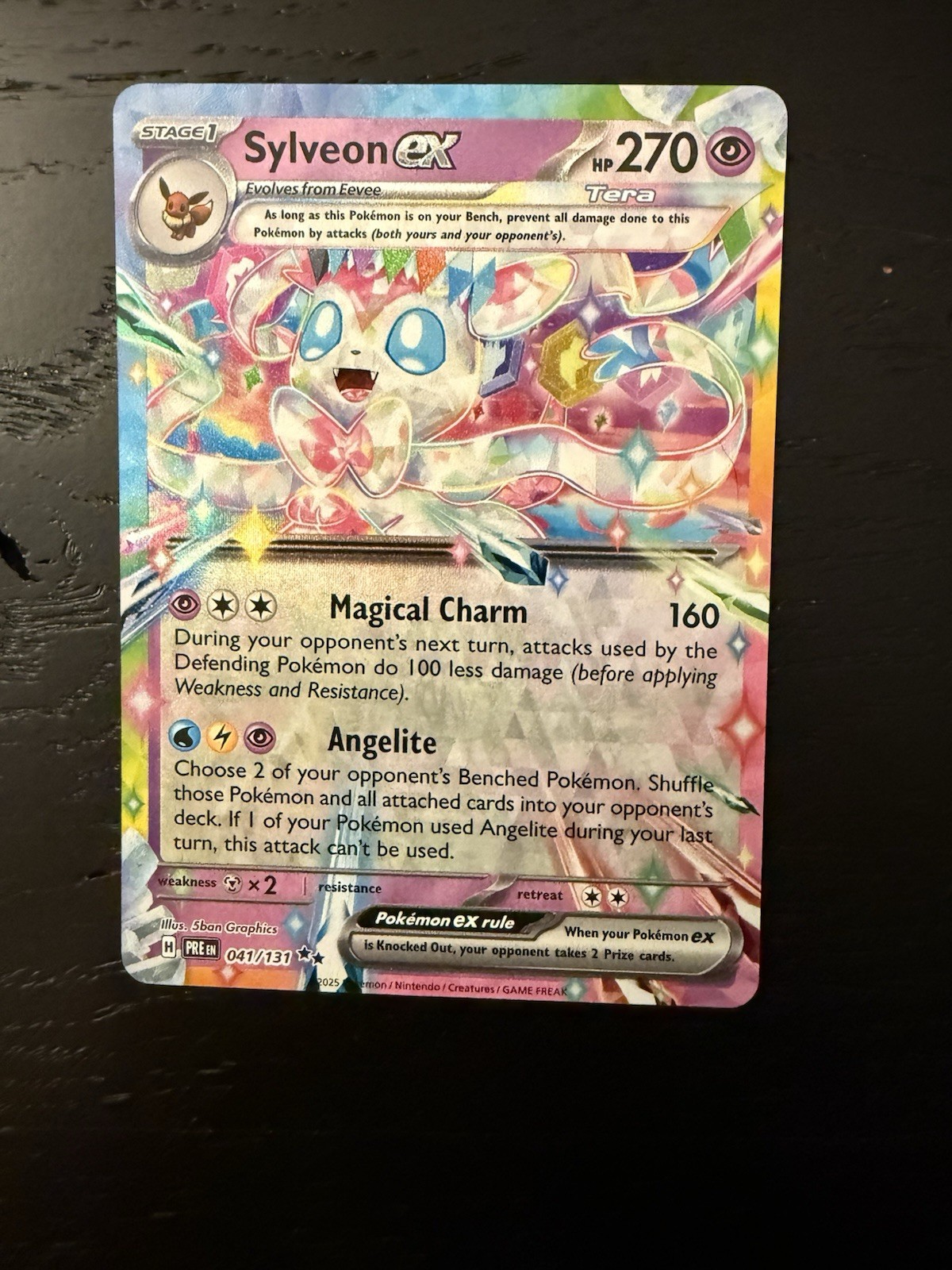 Pokémon TCG Sylveon EX Prismatic Evolutions Double Rare Holo Card 41/131 NM