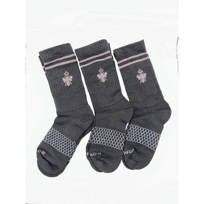 3 Pairs BOMBAS Honeycomb Crew socks Size Medium 6-10 Black Unisex