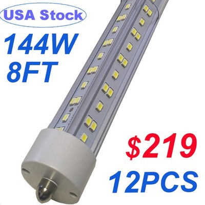 12Pack T8 8FT LED Tube Light Bulbs FA8 Single Pin 144W 8 Foot LED Garage Lights