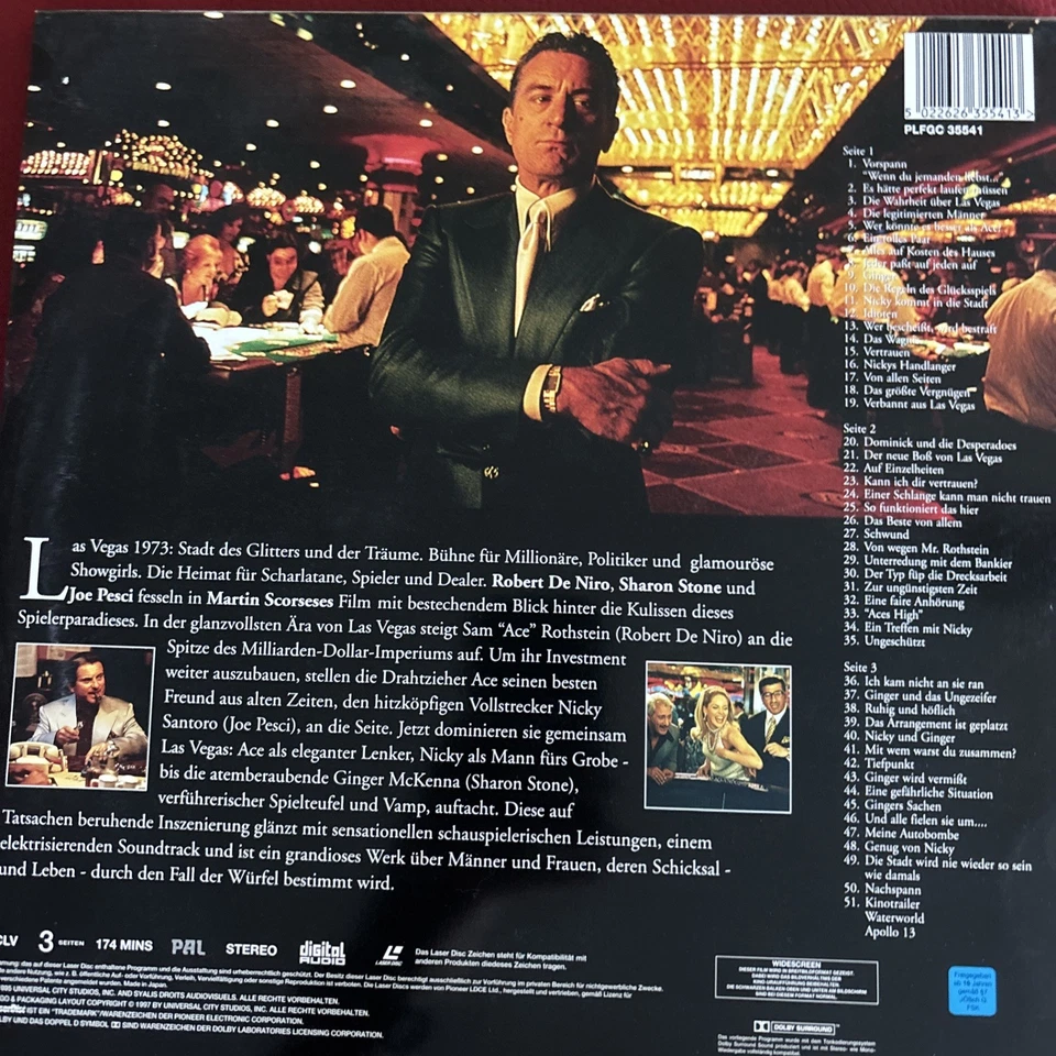 Laserdisc Casino / De Niro, Sharon Stone, Pesci / Martin Scorsese deutsch - Bild 2 von 3