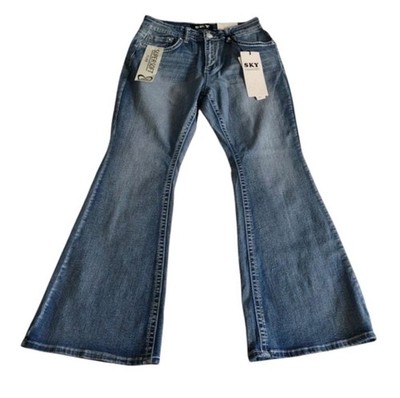 NWT Sky Premium Collection Size 11/30 Embellished Flare Jeans