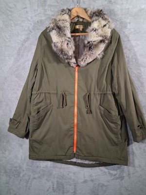 Princess Vera Wang Utility Anorak Parka Jacket Faux Fur Collar Gorpcore XL