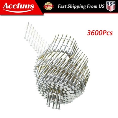 3600Pcs 1-3/4  x .092  Siding Nails 15 Degree Collated Wire Coil Full Round Head