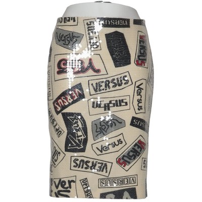 Versus Versace, Rock, Größe: 40, Beige/Schwarz/Mehrfarbig #CKD