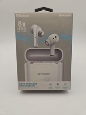 True Wireless Pro Earbuds With Charging Case White Bluetooth Headphones NEW 8HR