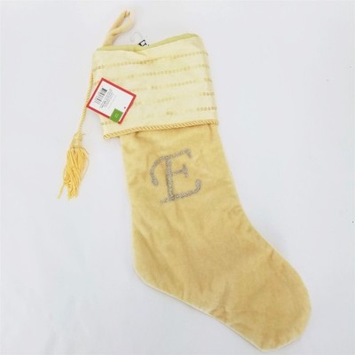 Letter Initial E 21'' Gold Monogram Holiday Stocking Sequin Xmas Target Elegant