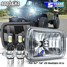 Pair 7x6 Headlights Hilo Beam Drl H6054 For 1986 1987-1995 Jeep Wrangler Yj
