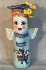 Susan Paley By Ganz Gloria Lady Angel Cylindrical Vase 11" Bella Casa