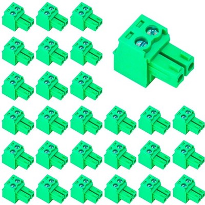 Tcenofoxy 40 PCS 3.81mm 2 Pin Phoenix Type Connector Green PCB Screw Terminal...