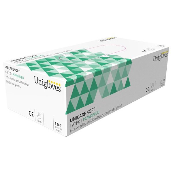 Unicare Latex Gs0024 Single Use - Multipurpose, Lightly Powdered Disposable Gloves, Box Of 100 Gloves, Natural, Large - Image 4