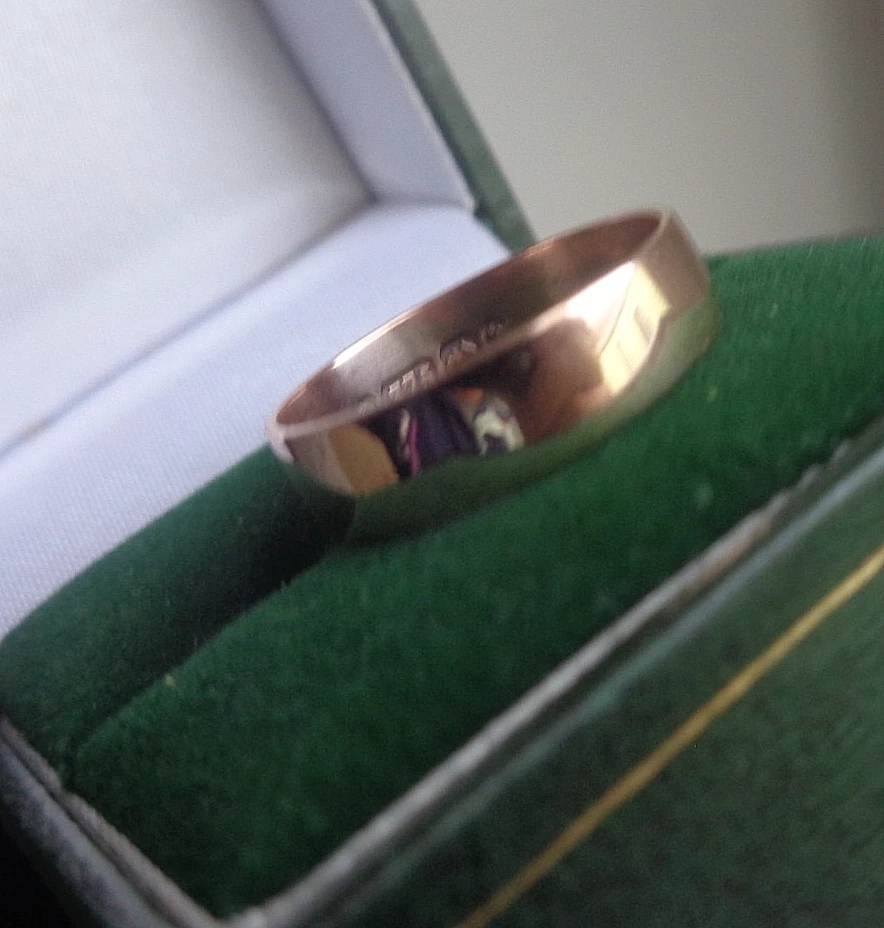 Anillo De Boda De Oro Rosa 9ct Con Sello Victoriano 1895 Birmingham Tamaño N